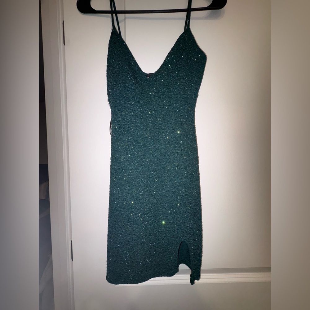 Green sparkling dress